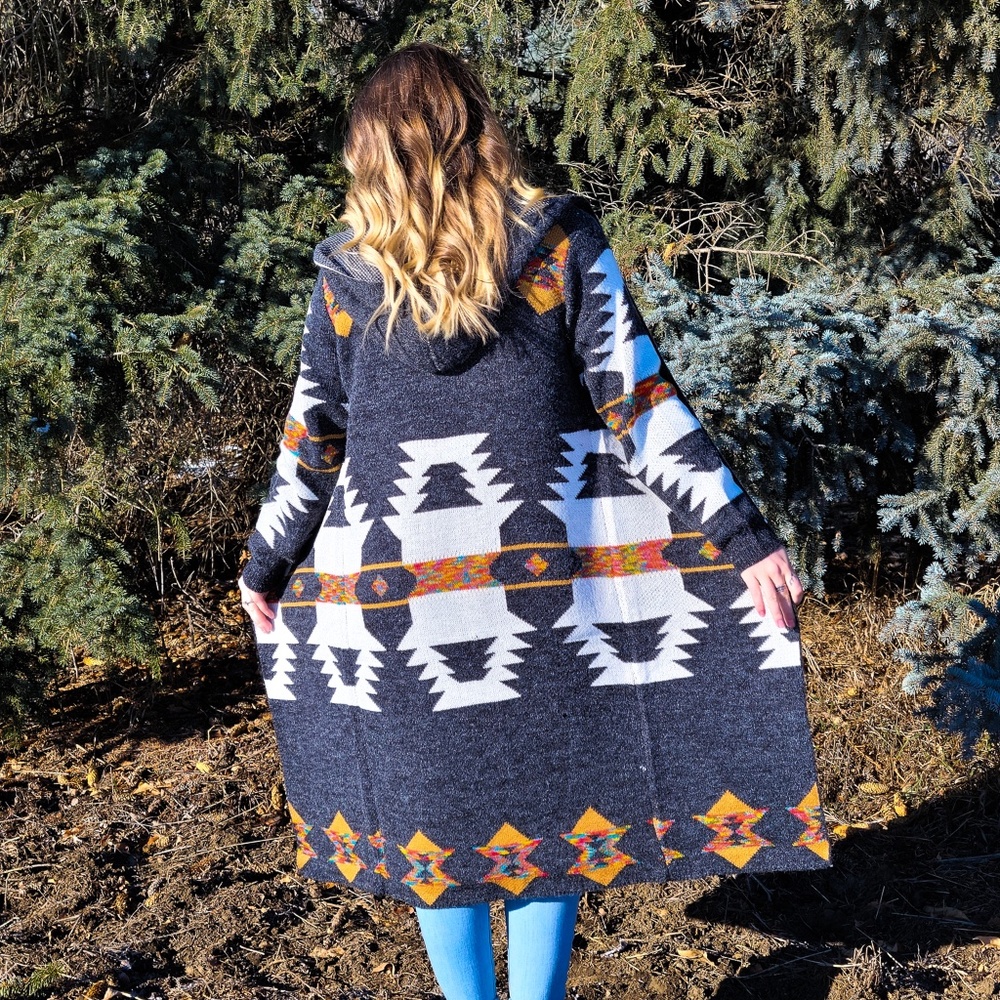 Take Me Out Aztec Crochet Cardigan